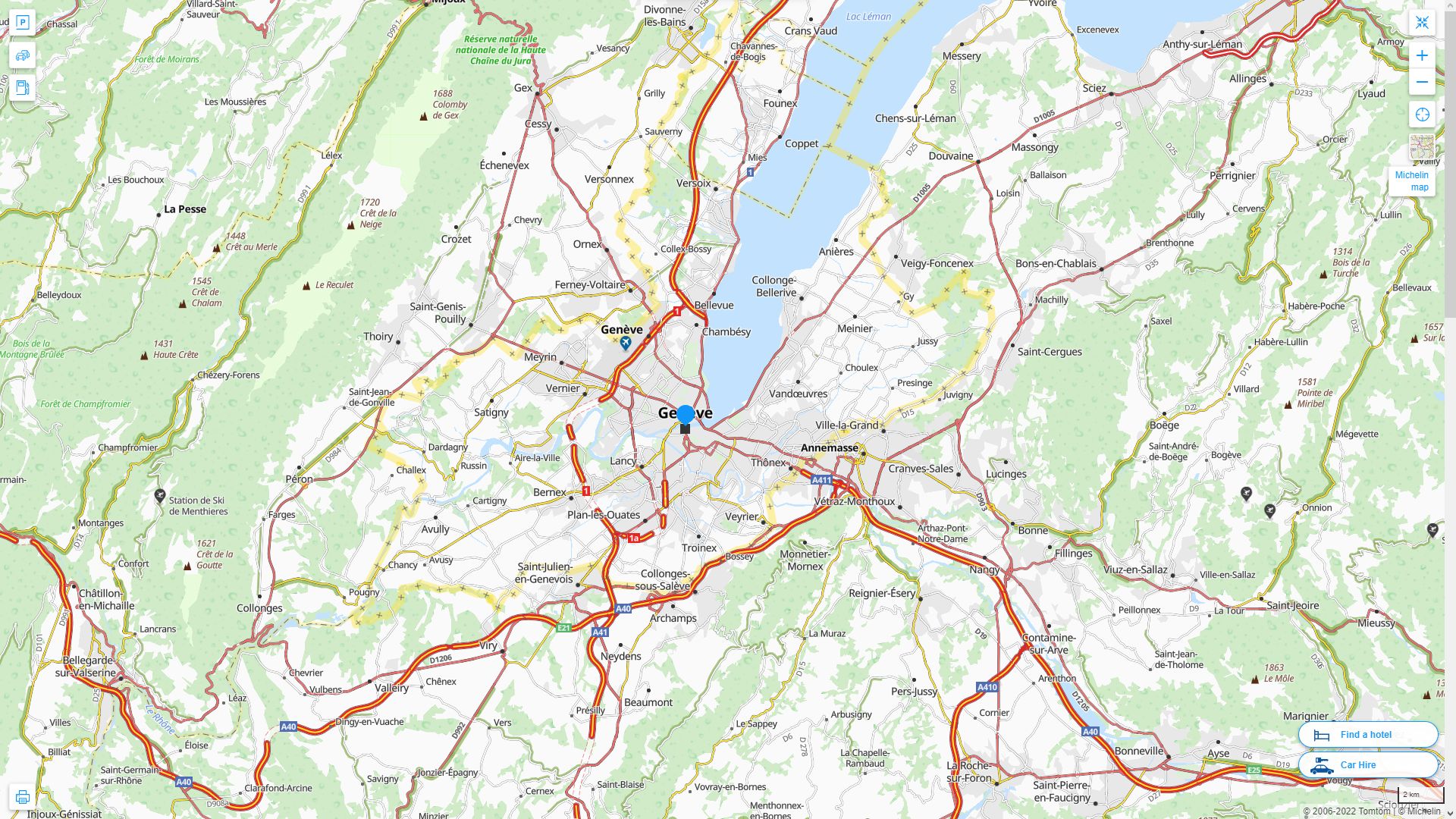Geneva Suisse Autoroute et carte routiere